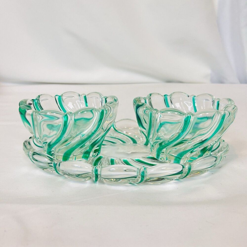 Vintage Mikasa Peppermint Green Glass 3-Piece Set Made in Germany